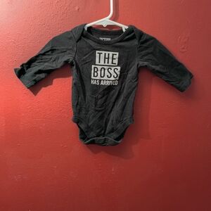 The Children's Place Black 'The Boss Has Arrived' One Piece